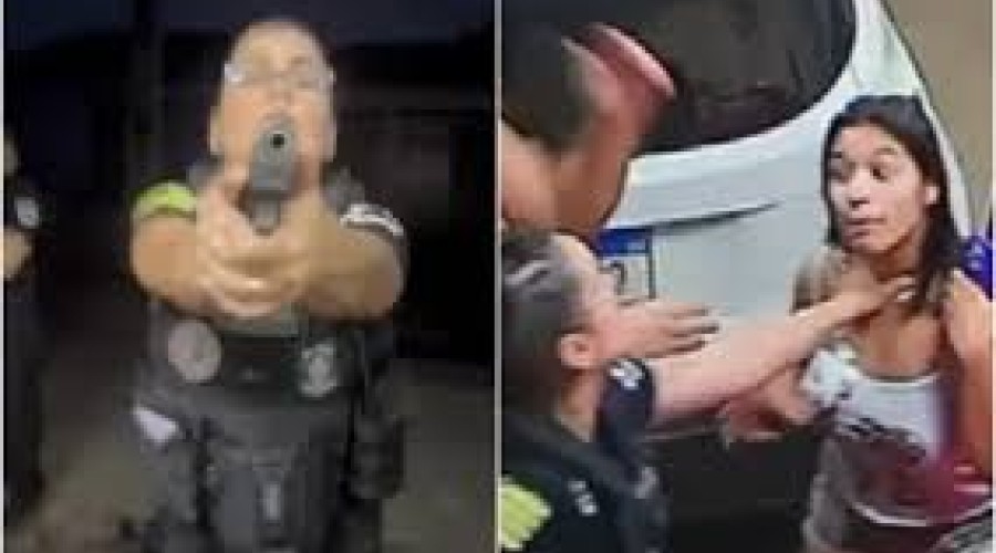 Novas imagens mostram momento em que policial invade casa por engano, aponta arma para moradora e a segura pelo pescoço