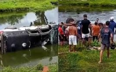 Viatura da Polícia Civil capota e cai em açude no Maranhão; dois policiais ficam feridos