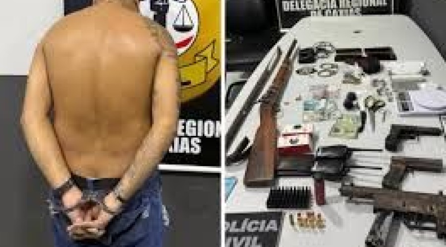 Caxias/MA: Polícia Civil apreende arsenal e prende suspeito ligado ao Bonde dos 40