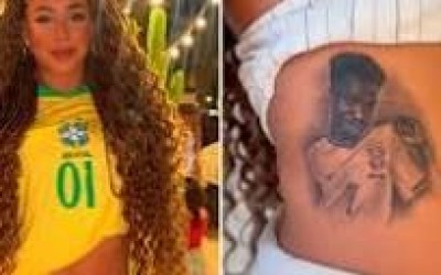 Modelo tatua rosto de Vini Jr. no corpo e depois faz desabafo surpreendente