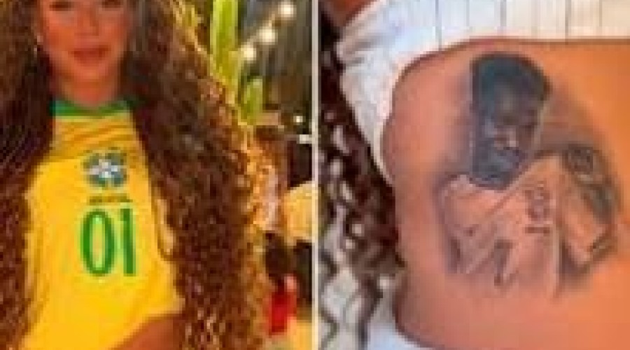 Modelo tatua rosto de Vini Jr. no corpo e depois faz desabafo surpreendente