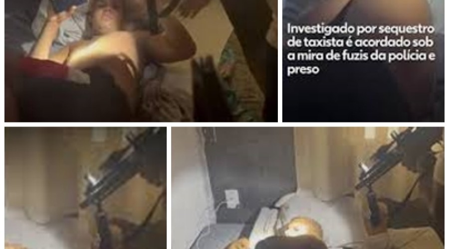 Suspeito de sequestrar taxista é acordado sob a mira de fuzis e preso no RJ