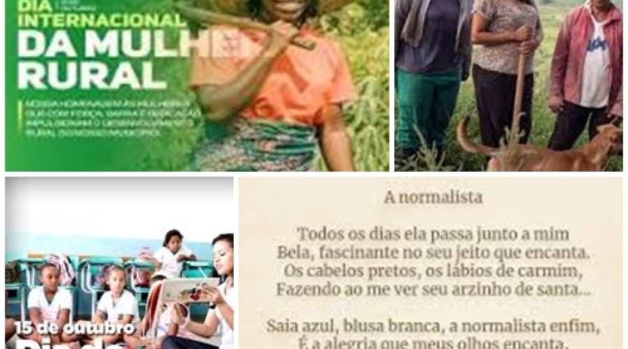 Hoje é: Dia Internacional da Mulher Rural-Dia do Normalista(elas que fazem o Brasil prosperar e aprender)