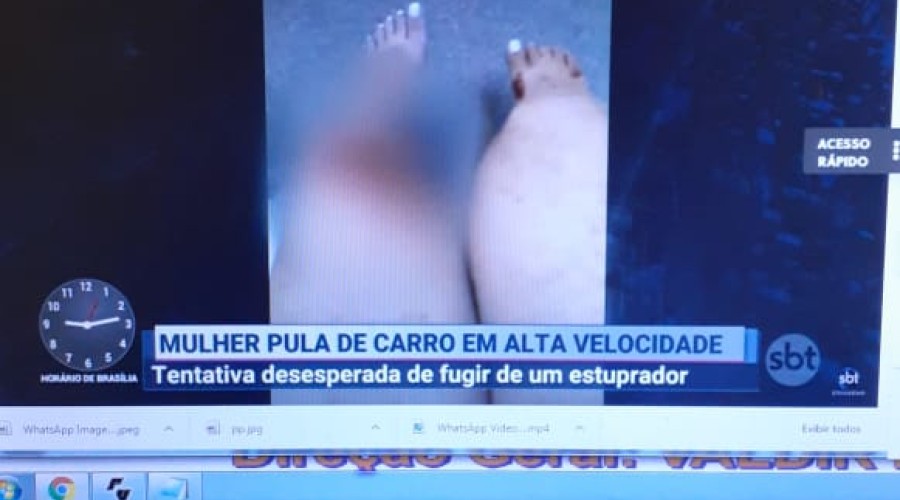 Mulher pula de carro em movimento para fugir de estuprador