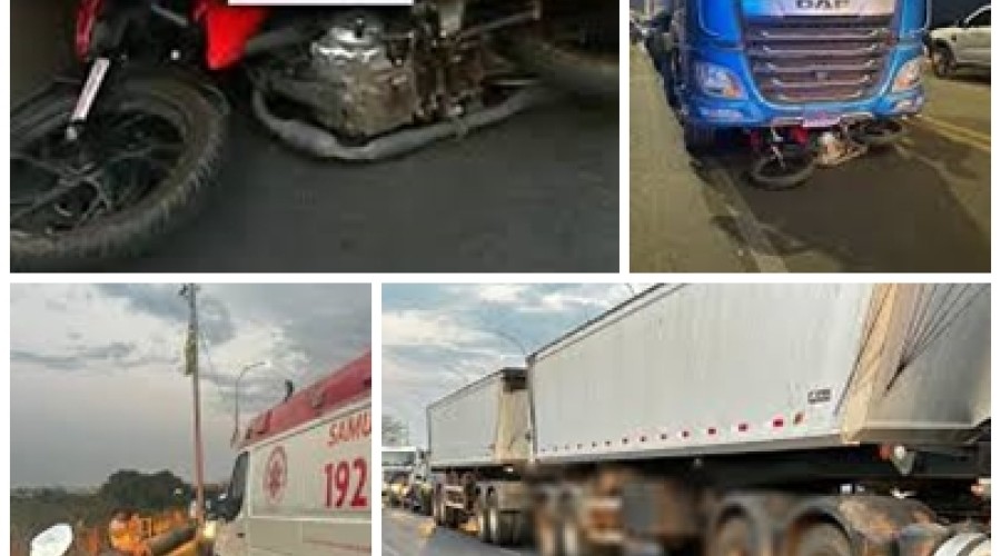 Acidente entre moto e carreta na ponte do Tancredo Neves deixa um morto