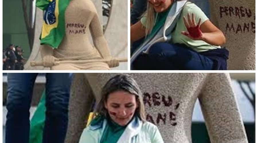 Mais de 70% consideram injusta pena de 14 anos a mulher que pichou (8 de Janeiro de 2023); estátua do STF, diz pesquisa