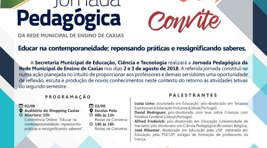 EDUCAÇÃO – SEMECT promove Jornada Pedagógica Internacional nos dias 02 e 03 de agosto