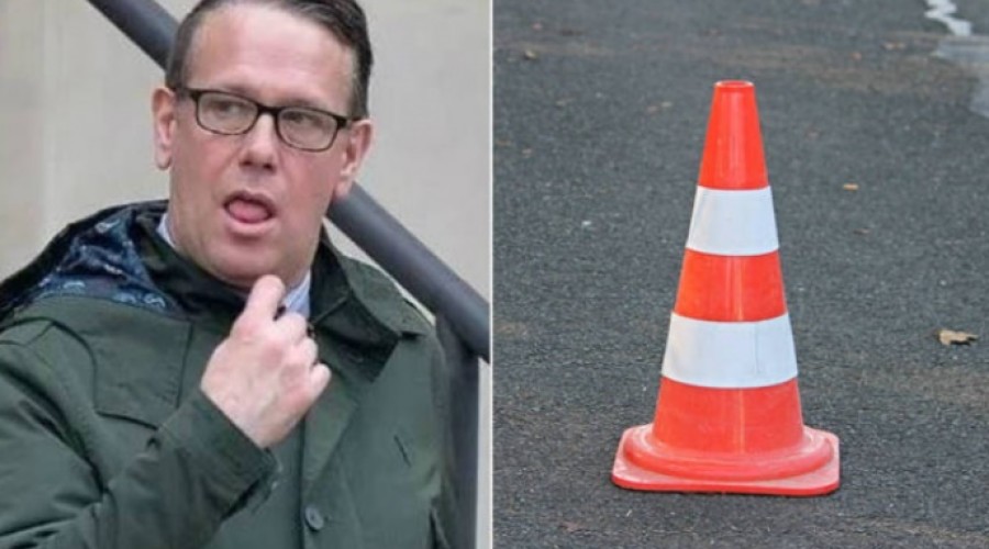 Homem é flagrado fazendo sexo com cone em público