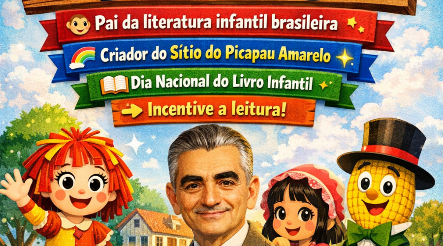 Neste 18 de abril, o Brasil celebra: MONTEIRO LOBATO: O PAI DA LITERATURA INFANTIL BRASILEIRA