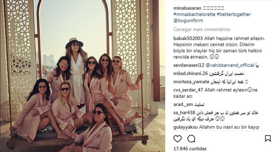 Queda de avião no Irã mata oito amigas após despedida de solteira