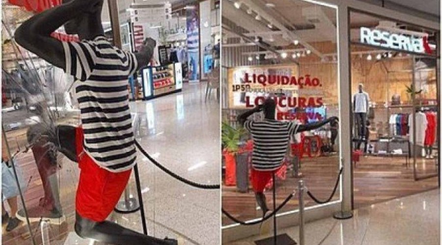 Loja é acusada de racismo após colocar manequim preto para 'quebrar' vitrine