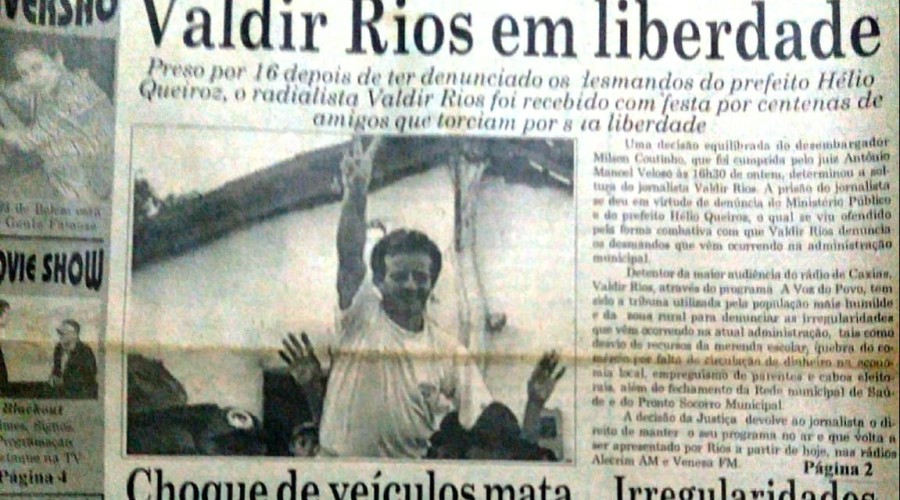 Hoje: faz 20 ANOS - Valdir Rios em liberdade