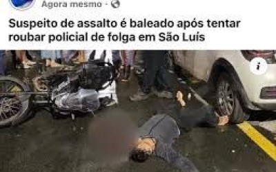 Suspeito de tentativa de assalto contra PM de folga é baleado em São Luís