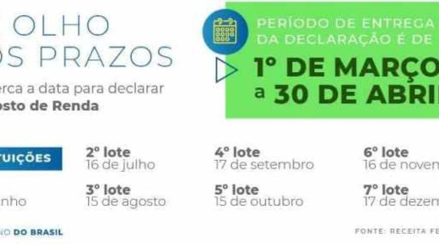 Prazo para declarar o imposto de renda 2018 acaba em 1 mês
