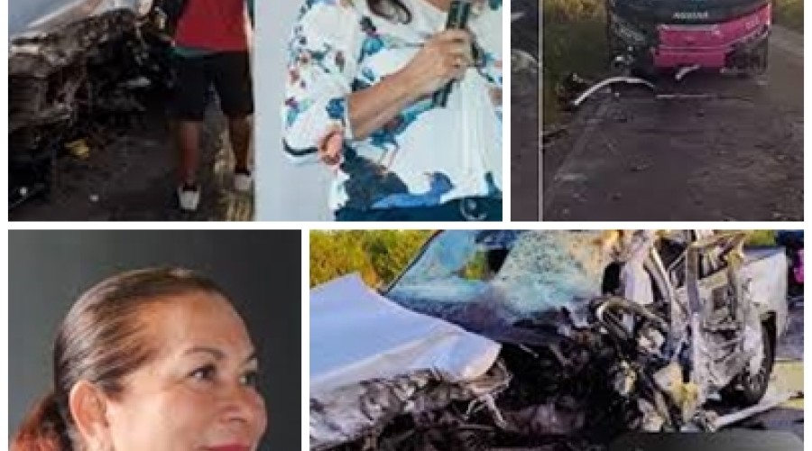 Primeira-dama de Carutapera (MA) morre em acidente entre carro e ônibus