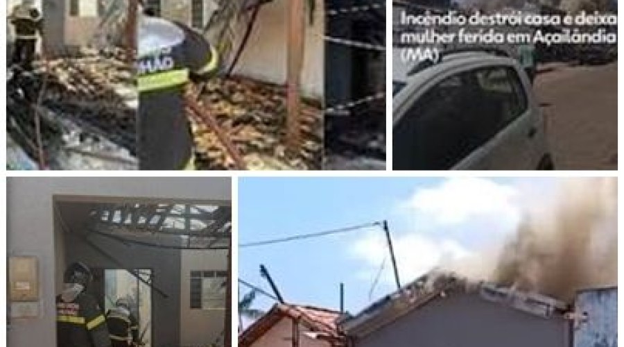Vídeo: Incêndio destrói cômodos de casa em Açailândia; mulher fica ferida