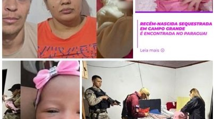 Bebê sequestrada em Campo Grande e resgatada no Paraguai está sob cuidados do Conselho Tutelar em MS