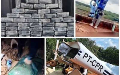 Avião com dois corpos e carga de cocaína é encontrado caído em MT