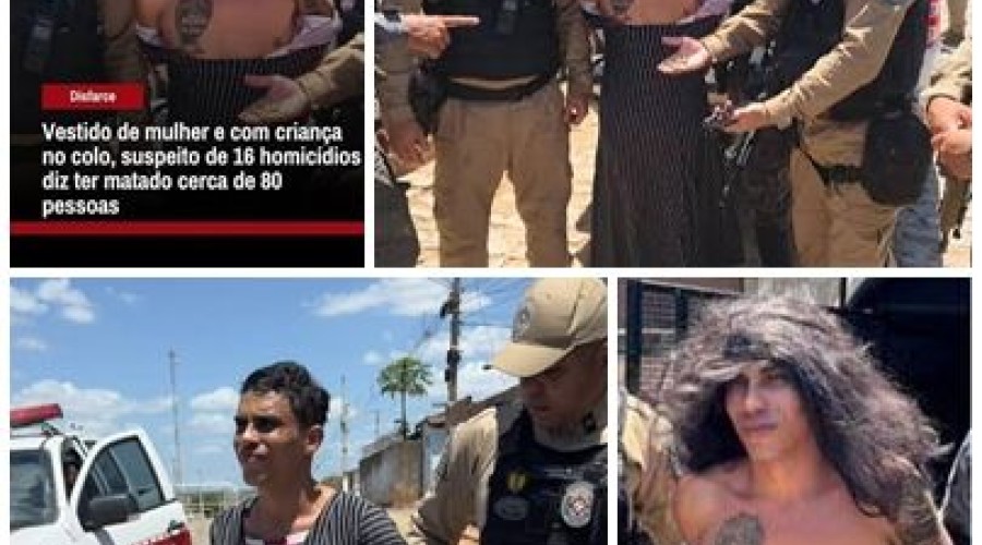 Preso de peruca, primeiro crime aos 13 anos: o que se sabe sobre homem que diz ter matado 80 pessoas na PB