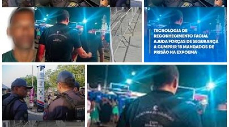 Reconhecimento facial ajuda a cumprir 18 mandados de prisão durante a Expoema 2026