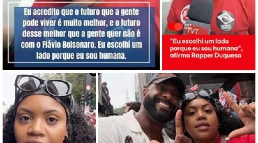 Vídeo: Rapper Duquesa: Eu escolhi um lado porque sou humana