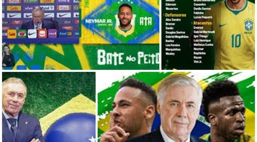 Com Neymar, Ancelotti anuncia convocados da seleção brasileira para a Copa do Mundo; veja lista completa