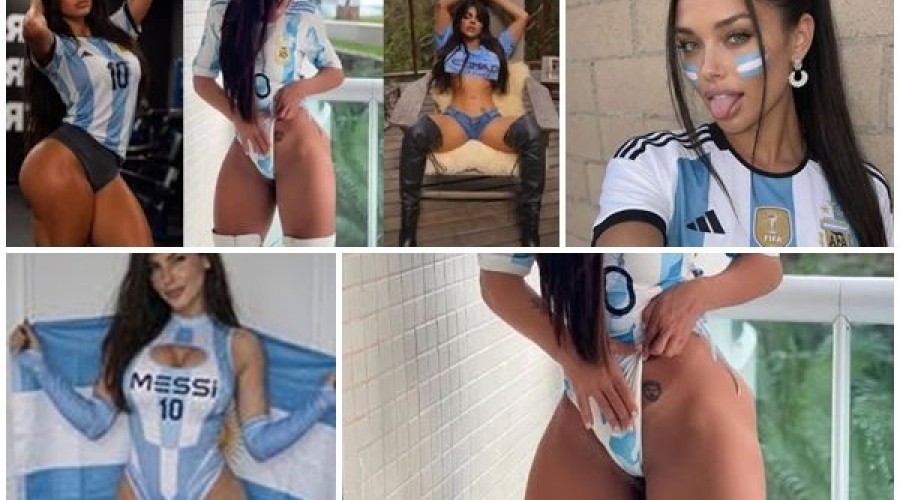Modelo brasileira promete tatuagem íntima em homenagem a Messi caso a Argentina seja campeã