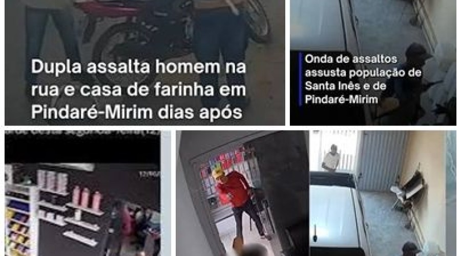 Dupla assalta homem na rua e casa de farinha em Pindaré-Mirim dias após roubo a loja de celulares