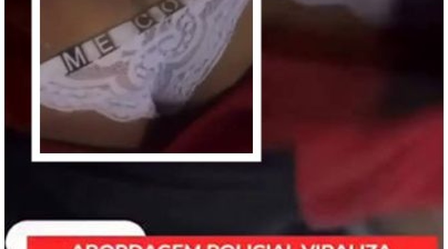 VÍDEO: suspeito é abordado por PMs usando calcinha com frase: “Me come”
