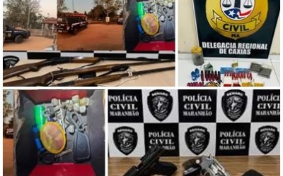 Operação apreende armas e drogas em Caxias - Duas pessoas conduzidas