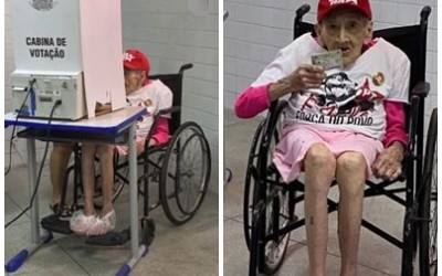 IDOSA DE 114 ANOS VAI ÀS URNAS EM ARARA-PB PARA VOTAR EM LULA NOSEGUNDO TURNO DAS ELEIÇÕES