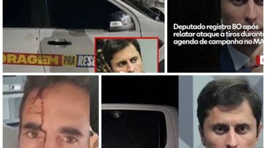 O deputado federal Duarte Jr. (Avante) registra BO após relatar ataque a tiros durante agenda de campanha no MA
