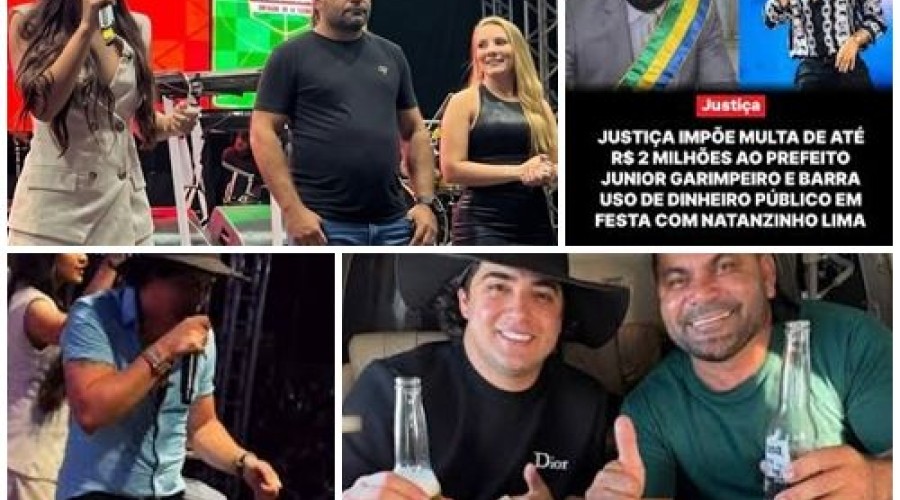Prefeito Júnior Garimpeiro desafia decisão judicial e realiza festa com Natanzinho Lima