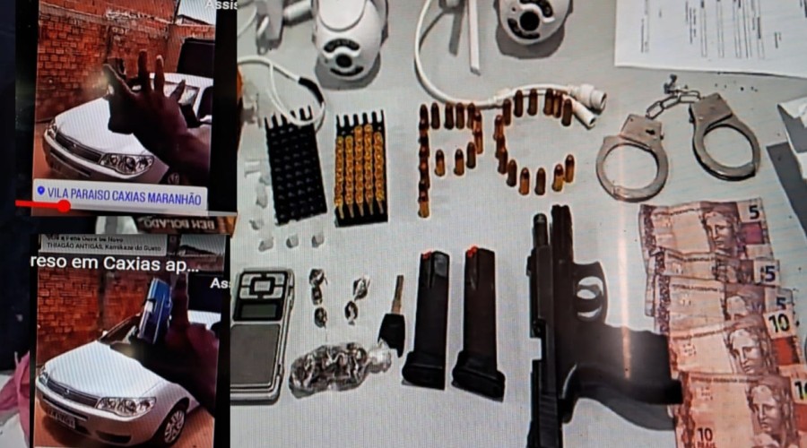 Vídeo: Faccionado é preso em Caxias após publicar vídeo exibindo pistola e carro roubado nas redes sociais |Portal Noca