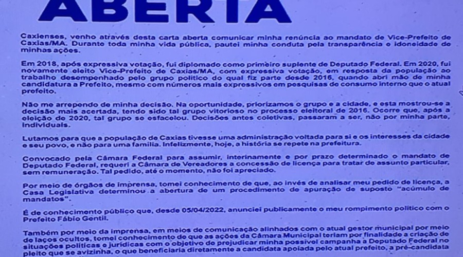 Paulo Marinho Jr. renuncia mandato