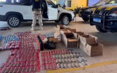 PRF apreende quase 7 mil munições e pólvora escondidas em carro na BR-226