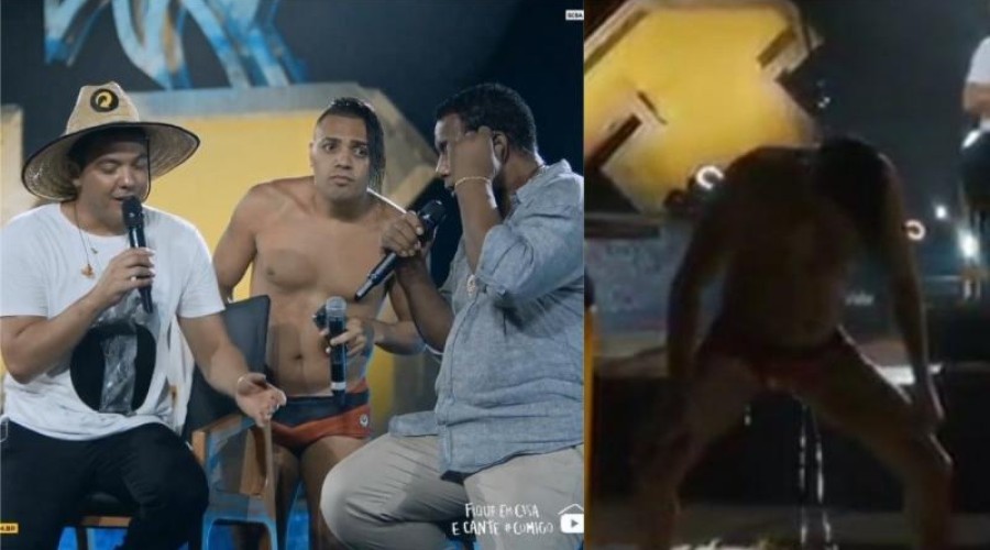 Tirulipa faz xixi na sunga durante live de Safadão e cantor não perdoa