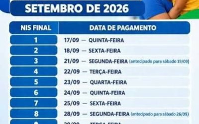 Bolsa Família 2026: pagamentos de setembro começam nesta quinta; veja calendário