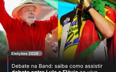 Debate entre Lula e Flavio: Hoje domingo (18), às 20h (horário de Brasília),