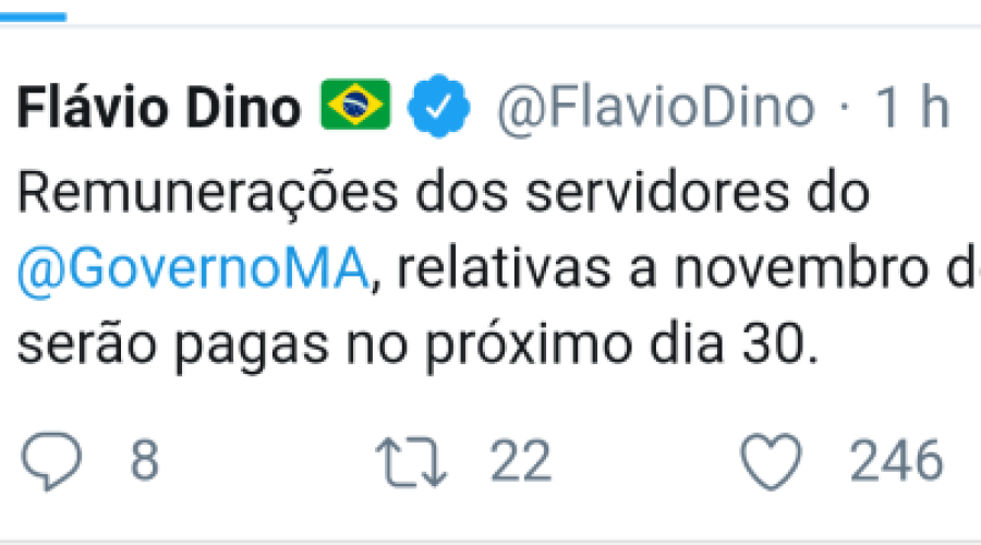 Flávio Dino anuncia que vai antecipar o pagamento dos servidores do estado