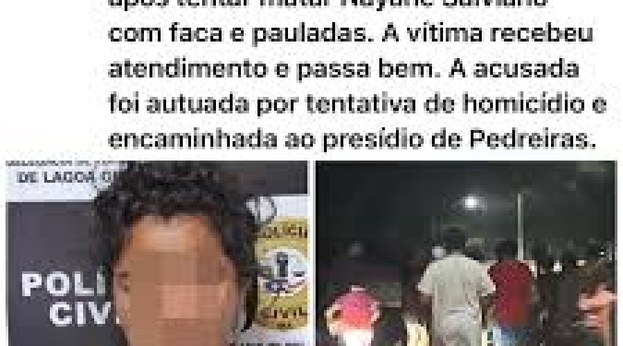 Lagoa Grande: 'Lady Gaga' é presa por tentativa de homicídio no interior do Maranhão