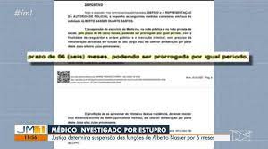 Justiça determina suspensão temporária das funções profissionais de médico suspeito de estuprar paciente, no MA