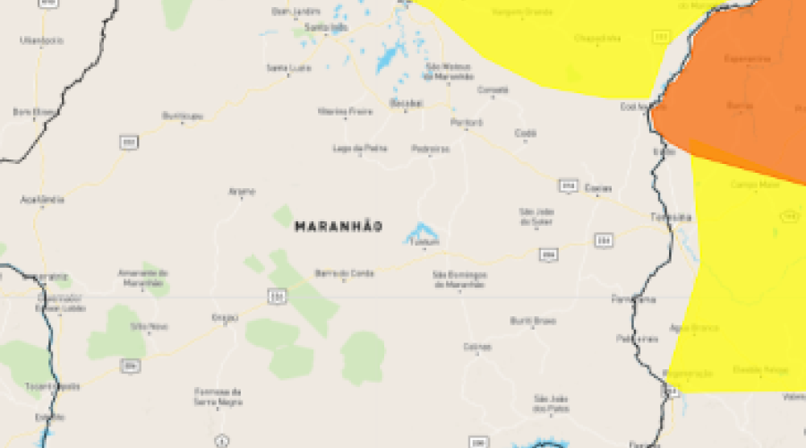 Inmet emite alerta amarelo para chuvas no Maranhão