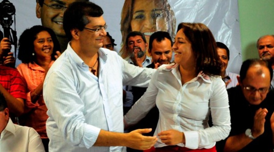 Flávio Dino entre Eliziane Gama e Waldir Maranhão