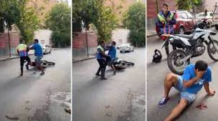 Vídeo: Taxista cai duro no chão após ser nocauteado por guarda de trânsito