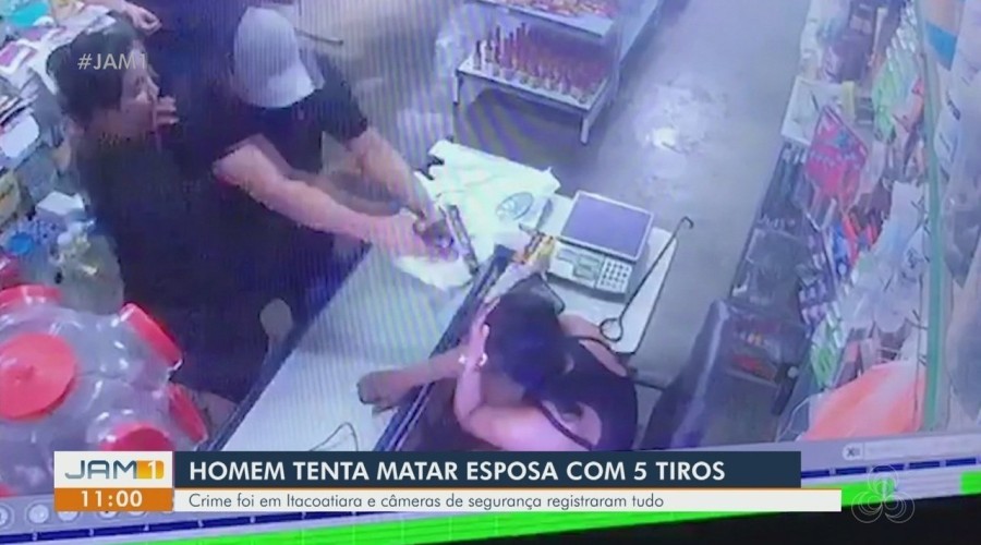 APOU DA MORTE - Vídeo: Marido atira cinco vezes contra mulher e arma falha no Amazonas
