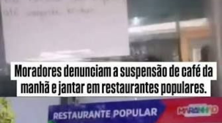 Restaurantes Populares Suspenso: São Luís, Paço do Lumiar e Acântara