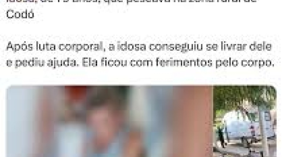 Vídeo: Homem tenta estuprar e agride idosa, de 79 anos, que pescava na zona rural de Codó