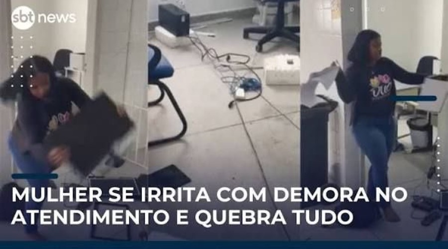 Vídeo: Mulher é presa após quebrar equipamentos e agredir funcionários em hospital