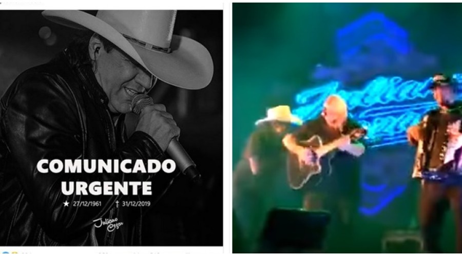 Assista ao Vídeo, quando ele cai: Cantor sertanejo morre após sofrer infarto durante show